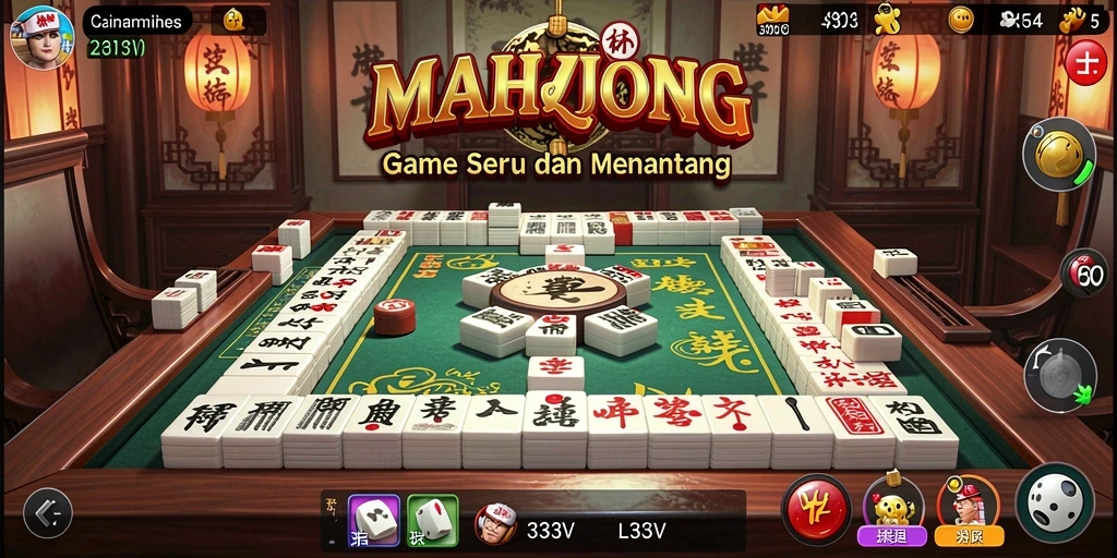 Tangkapan layar gameplay Mahjong yang menegangkan di 333V.