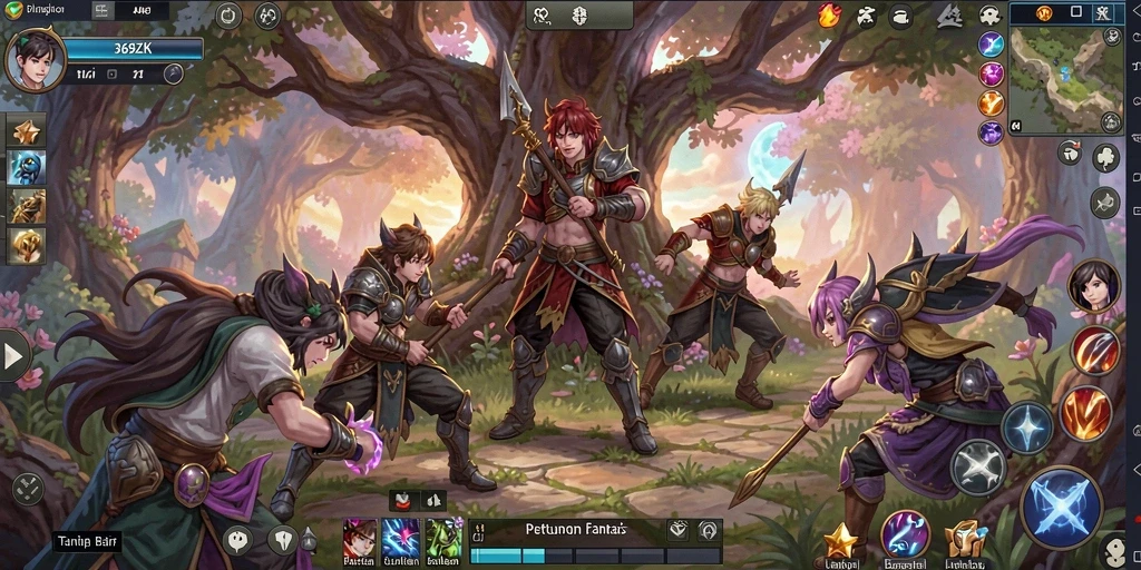 Screenshot utama 369ZK menampilkan aksi pertarungan seru di dunia RPG.