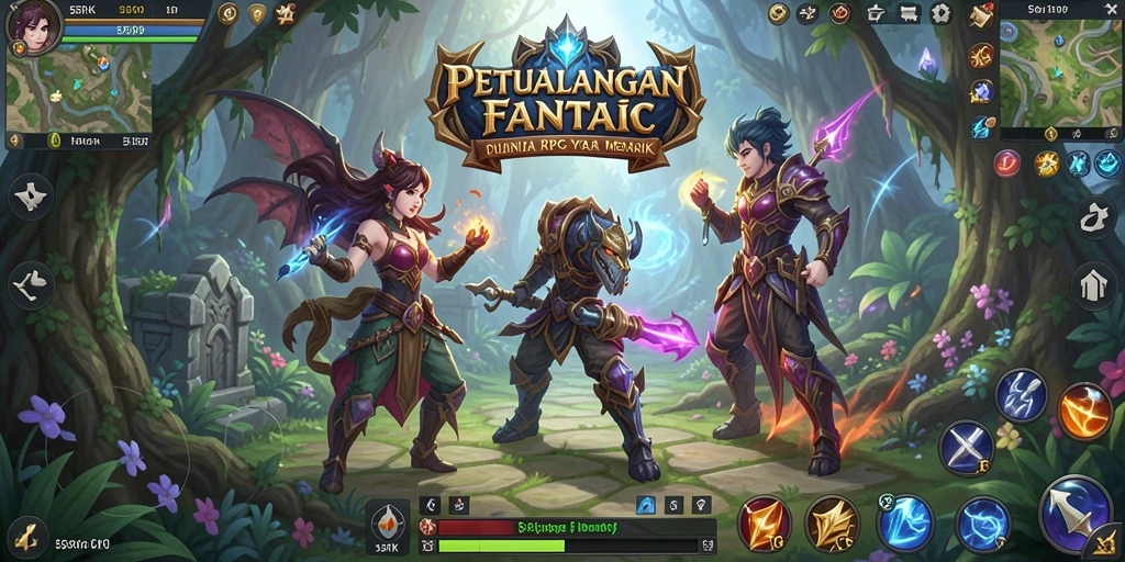 Screenshot menampilkan aksi seru dalam game RPG 55RK.