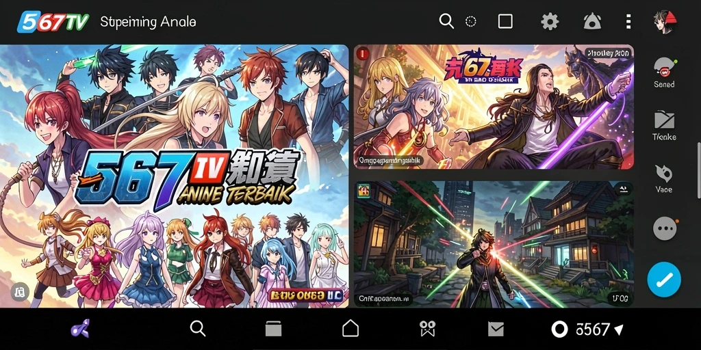 Tampilan gameplay 567TV dengan berbagai pilihan Anime yang menarik.