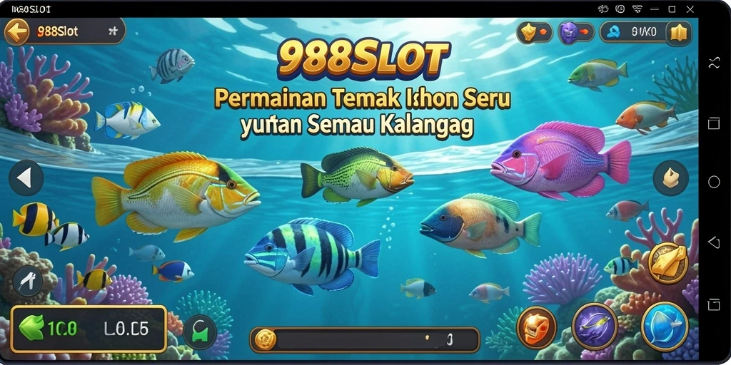 Tampilan gameplay seru dari 988SLOT Tembak Ikan.