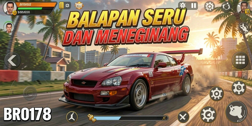 Gameplay Racing seru dan intens di BRO178.