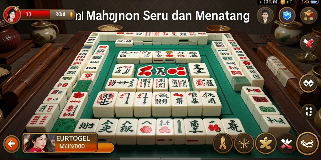 Gameplay Mahjong seru di EUROTOGEL.