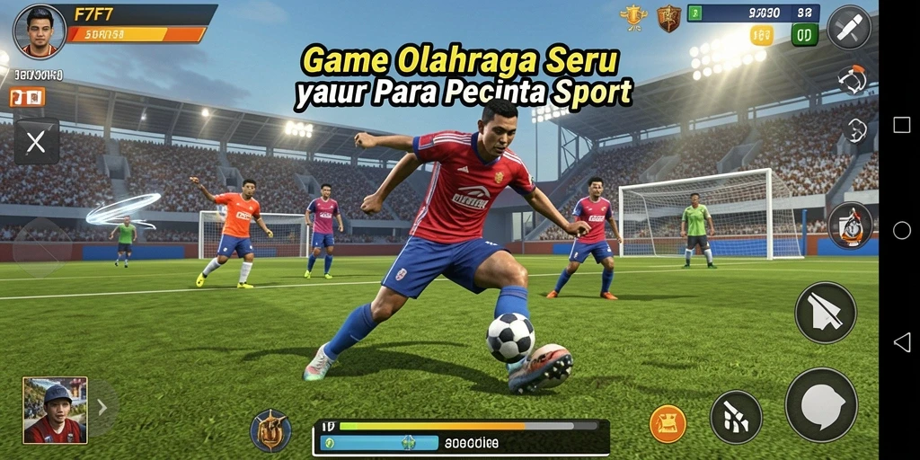 Screenshot gameplay F7F7 menampilkan aksi seru dalam pertandingan olahraga.