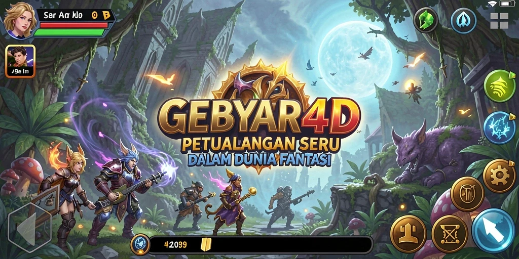 Tampilan gameplay GEBYAR4D yang penuh aksi dan petualangan seru.