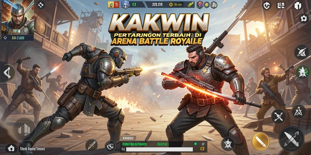 Screenshot KAKWIN menampilkan pertempuran intens di arena Battle Royale.