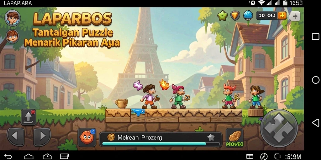 Gameplay menarik dari LAPARBOS dalam menyelesaikan puzzle.
