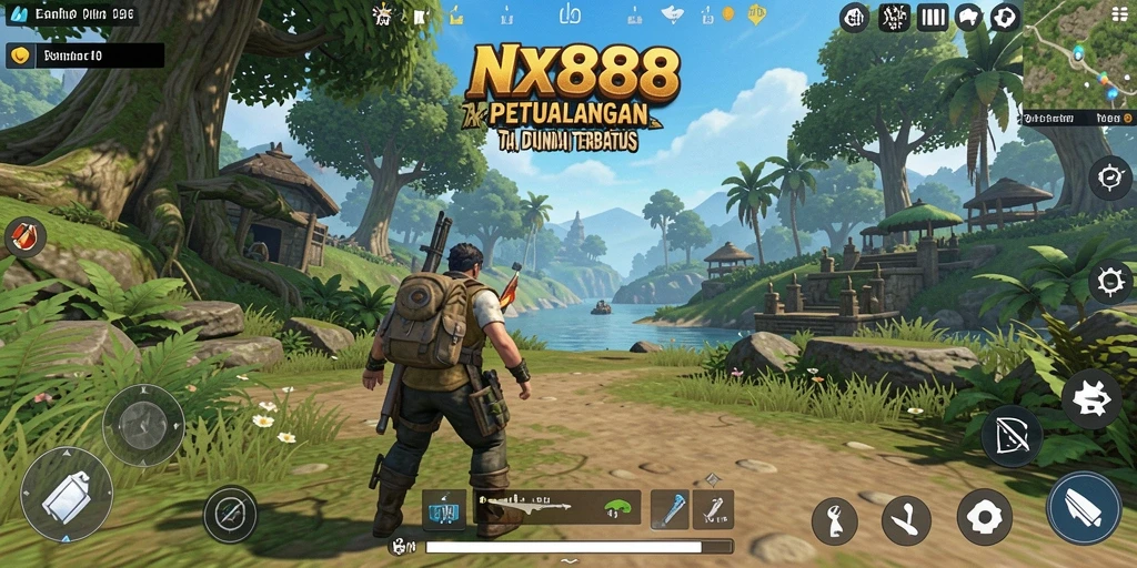Gameplay NX888 dengan grafis memukau di dunia terbuka.