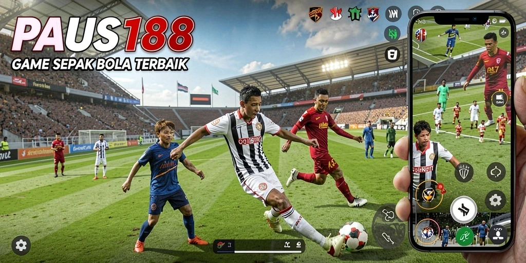 Tampilan gameplay seru dari PAUS188 menampilkan aksi sepak bola yang mendebarkan.