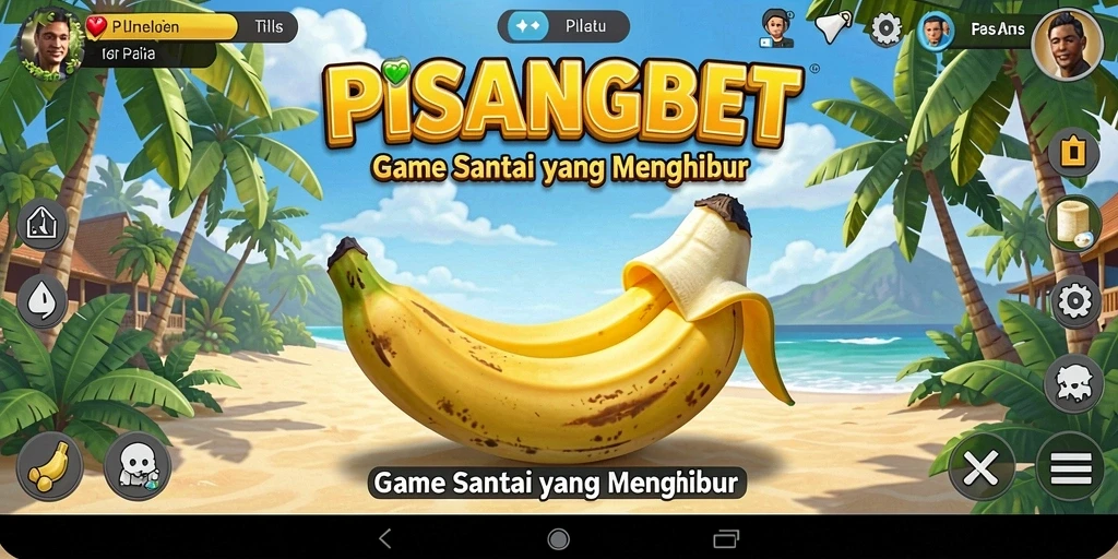 Tampilan gameplay PISANGBET yang ceria dan penuh warna.