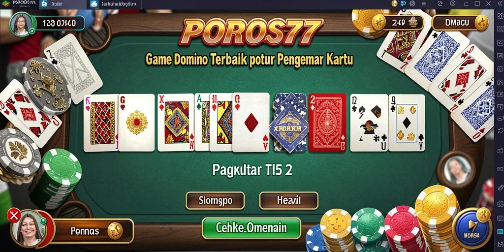 Tampilan seru gameplay Domino di POROS77 yang mengasyikkan.