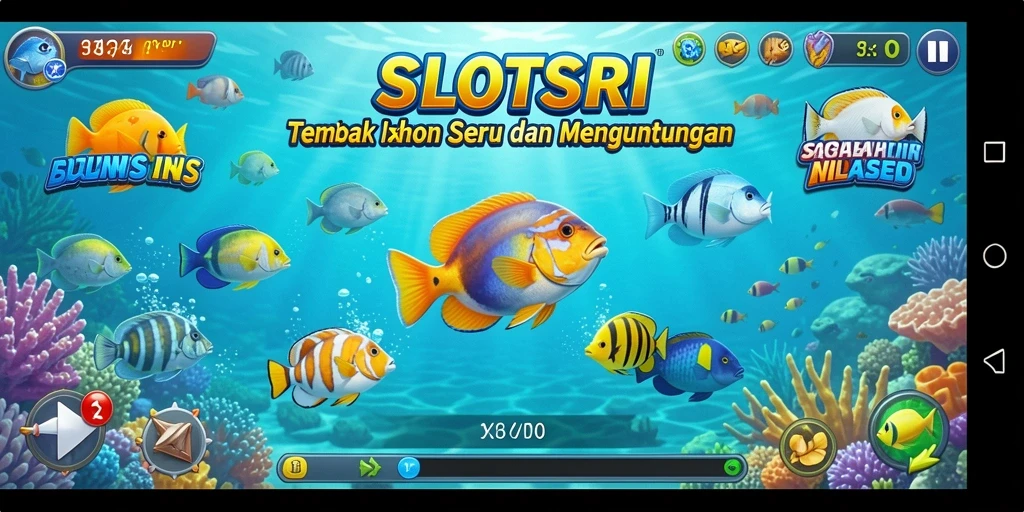 Tampilan gameplay SLOTSRI dengan aksi seru menembak ikan.