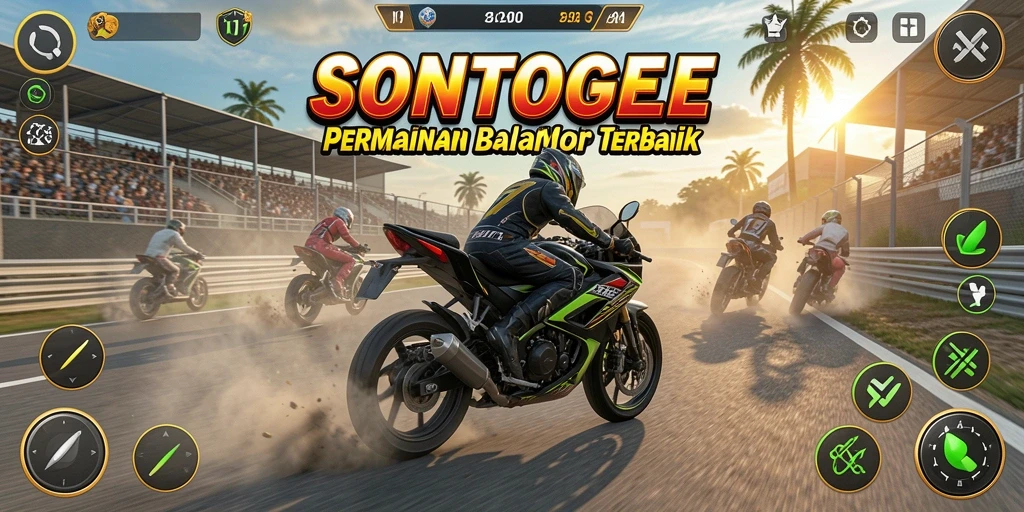 Tampilan gameplay seru dari balapan motor di SONTOGEL.