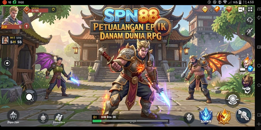 Tampilan screenshot game SPN88 yang menunjukkan aksi pertempuran mendebarkan di dunia RPG.