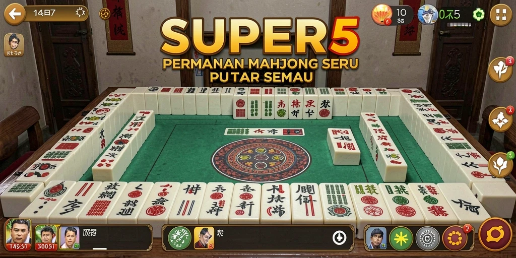 Tampilan utama gameplay SUPER5 yang mendebarkan.