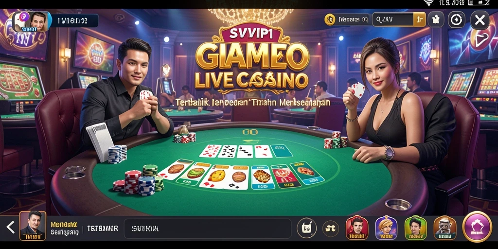 Tampilan gameplay Live Casino SVIP1 yang menarik dan interaktif.