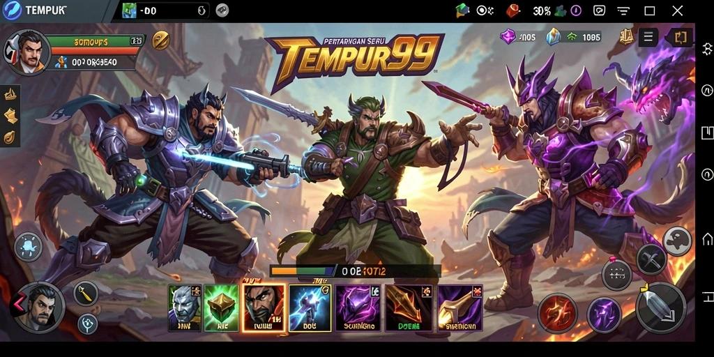 Tampilan gameplay seru dan strategis dalam TEMPUR99.