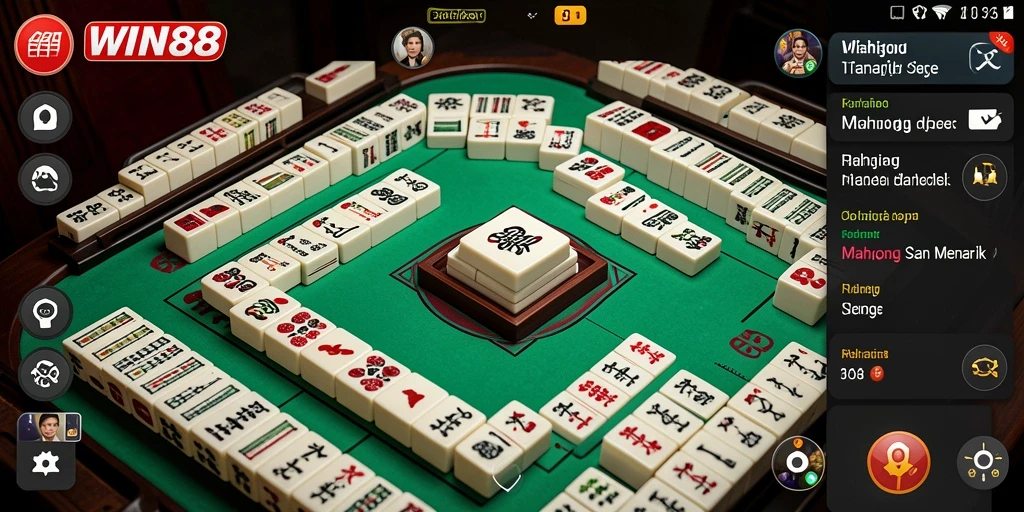Tampilan screenshot utama WIN88 menampilkan gameplay Mahjong yang seru dan interaktif.